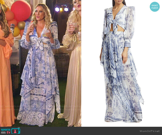 PatBO Amalfi Tie-Front Top worn by Stephanie Hollman on The Real Housewives of Dallas