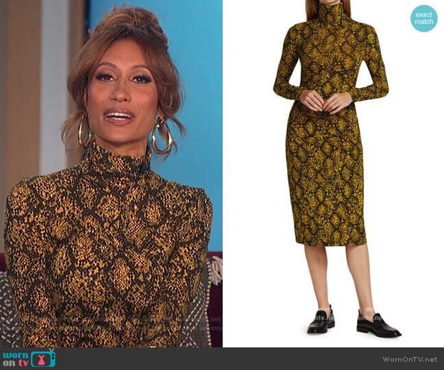 Proenza Schouler Sheer Stretch Jersey Turtleneck Dress worn by Elaine Welteroth on The Talk