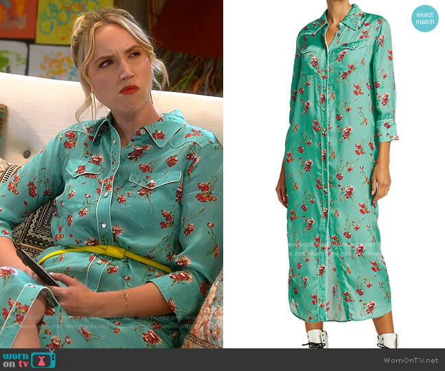 R13 Floral Western Shirtdress worn by Mandy Baxter (Molly McCook) on Last Man Standing