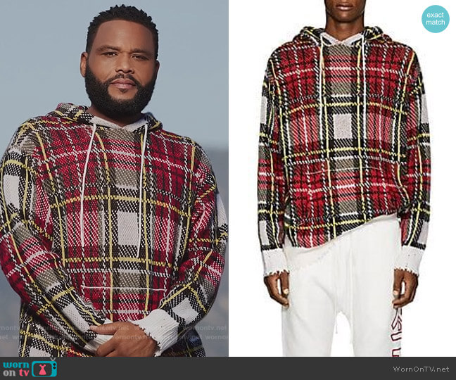 R13 Plaid Hoodie worn by Andre Johnson (Anthony Anderson) on Black-ish