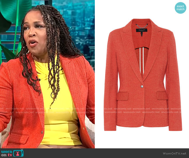 Rag & Bone Lexington herringbone Blazer worn by Kym Whitley on E! News
