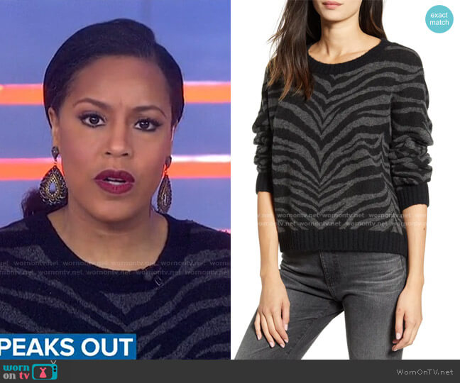 Rails Chance Zebra Sweater worn by Sheinelle Jones on Today