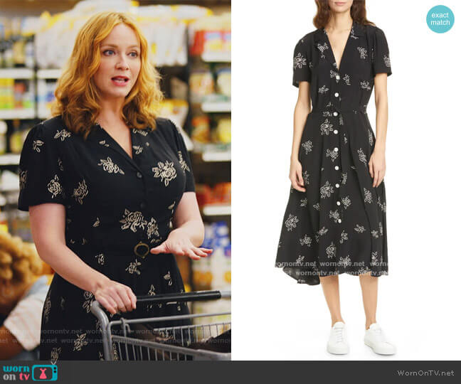 Ralph Lauren Hampton Floral Short Sleeve Midi Dress worn by Beth Boland (Christina Hendricks) on Good Girls