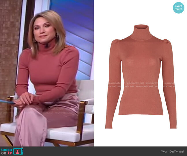 Rebecca Taylor Turtleneck Sweater worn by Amy Robach on Good Morning America