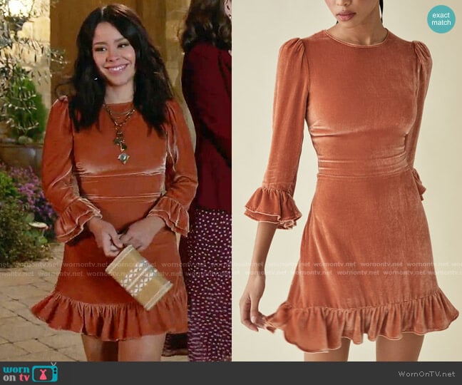 Reformation Mountain Dress worn by Mariana Foster (Cierra Ramirez) on Good Trouble