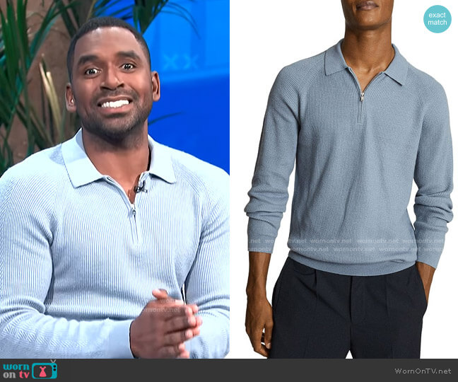 Reiss Quarter Zip Sweater worn by Justin Sylvester on E! News