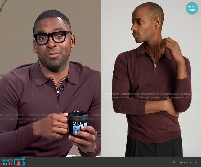 Reiss Robertson Polo Shirt worn by Justin Sylvester on E! News