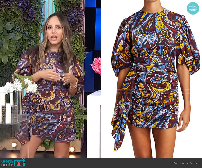 Rhode Pia Paisley Mini Dress worn by Lilliana Vazquez on E! News