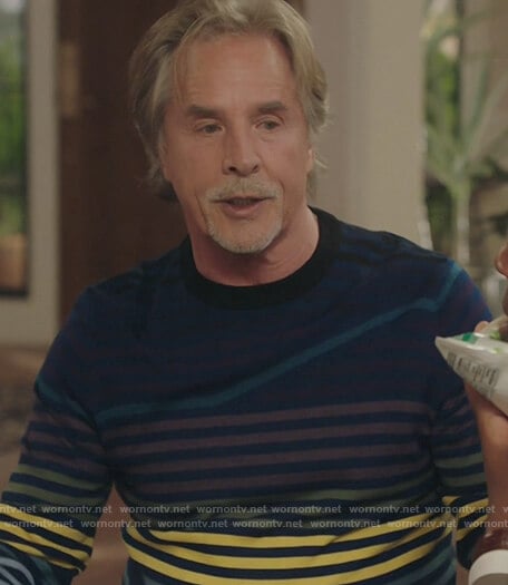 Rick’s blue striped sweater on Kenan