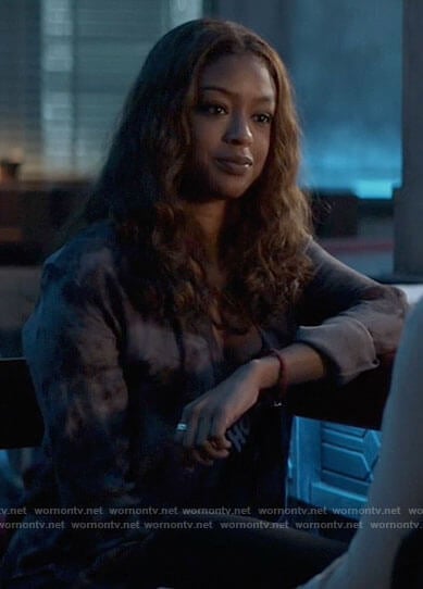 Ryan’s tie dye button down shirt on Batwoman