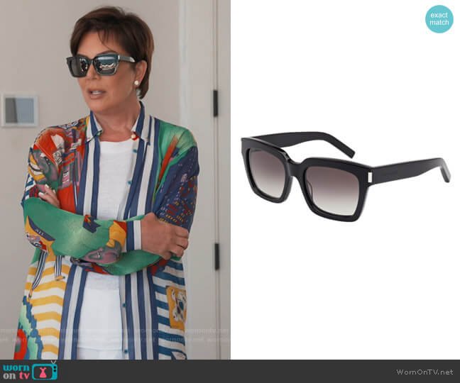 Saint Laurent Bold 1 Sunglasses worn by Kris Jenner on Keeping Up with the Kardashians