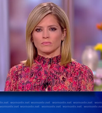 Sara’s pink floral metallic dress on The View