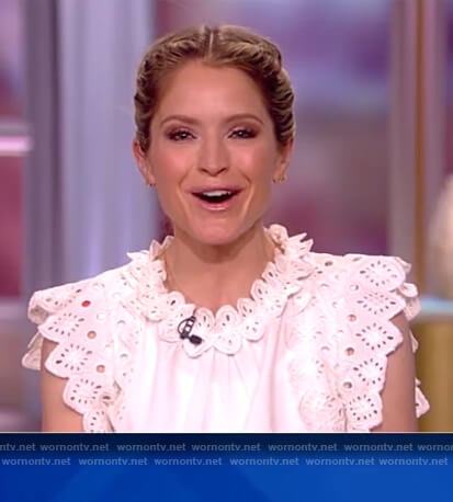 Sara’s white eyelet top on The View