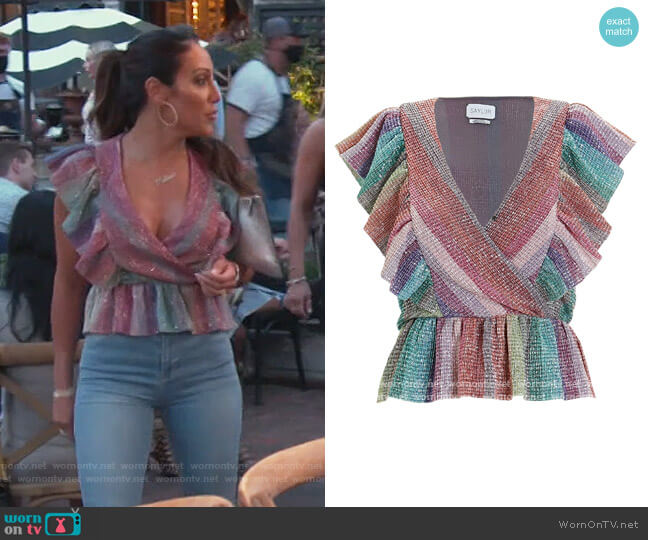 Saylor Darcie Lurex Frill Top worn by Melissa Gorga on The Real Housewives of New Jersey