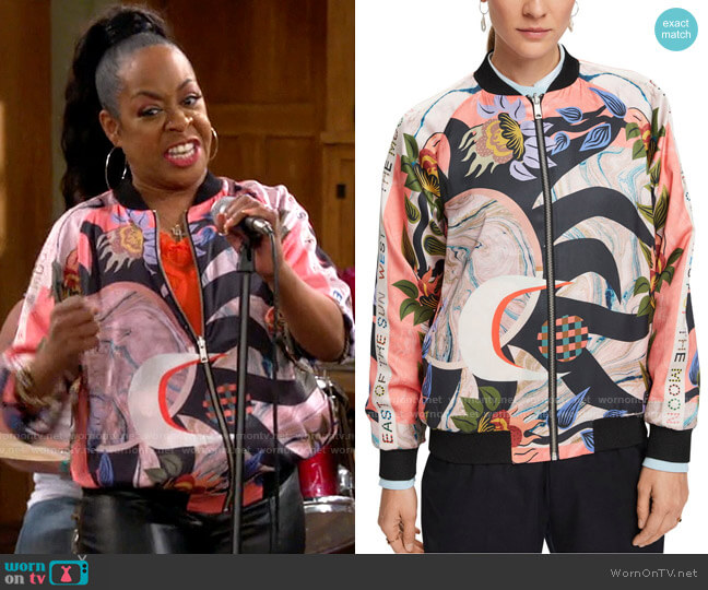 Scotch & Soda Reversible Print Bomber Jacket worn by Tina Butler (Tichina Arnold) on The Neighborhood