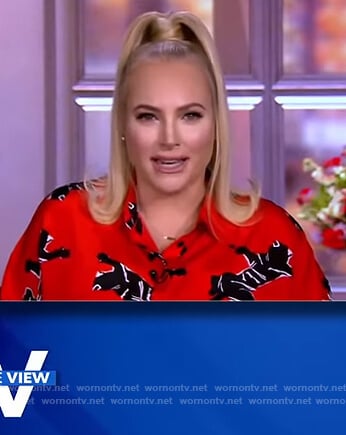Meghan’s red panther print blouse on The View