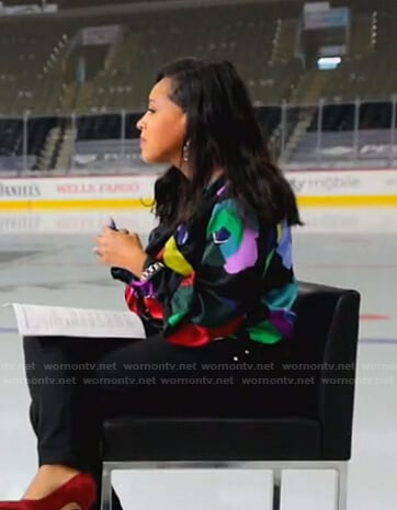 Sheinelle’s black floral blouse on Today