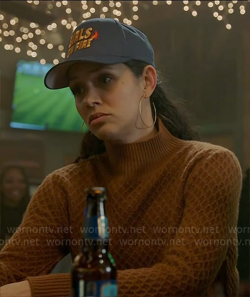 Stella’s brown textured sweater on Chicago Fire