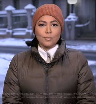 Stephanie’s green hooded puffer jacket on Good Morning America