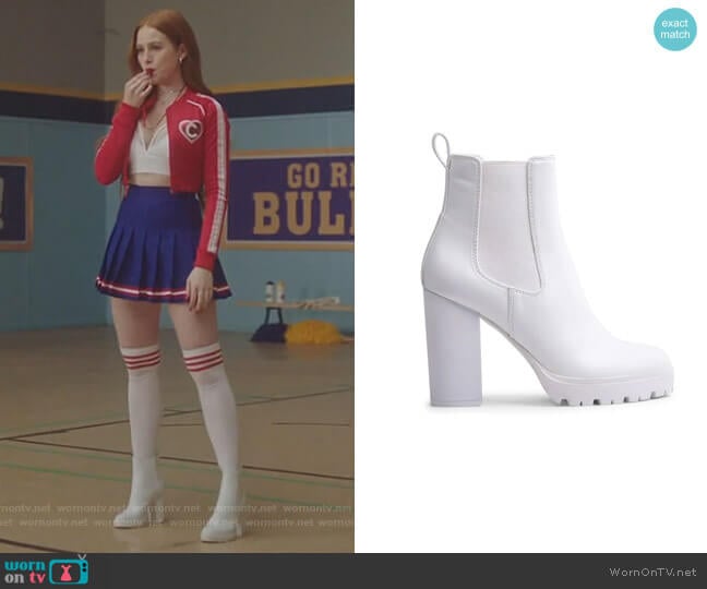Steve Madden Loopy White Heels worn by Cheryl Blossom (Madelaine Petsch) on Riverdale