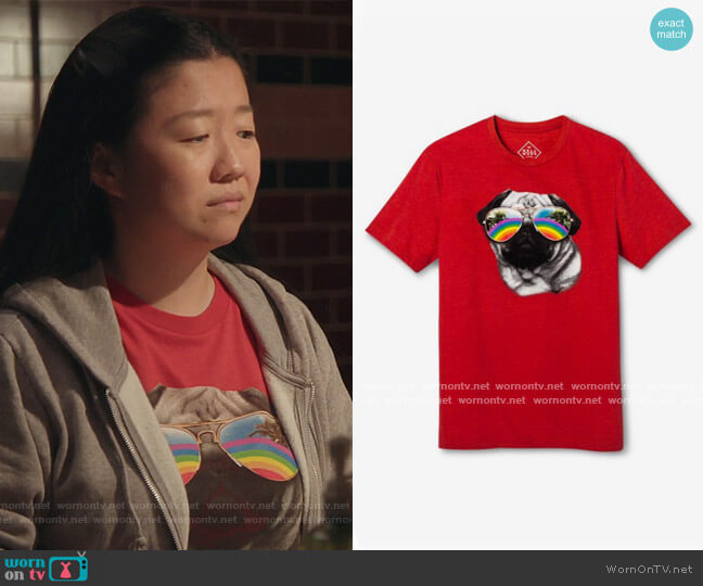 Well Worn Aviator Pug Tee worn by Alice Kwan (Sherry Cola) on Good Trouble