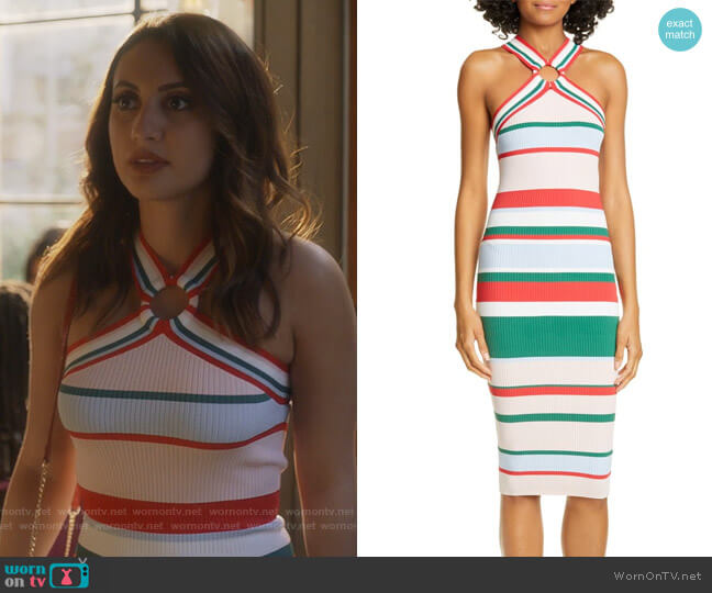 Ted Baker Lyndiaa Tutti Frutti Bodycon Sweater Dress worn by Ana Torres (Francia Raisa) on Grown-ish