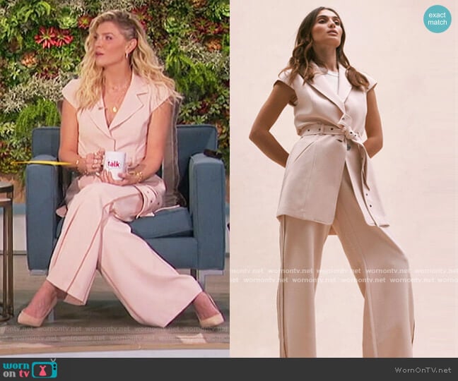 Toccin Sleeveless Belted Jacket worn by Amanda Kloots on The Talk