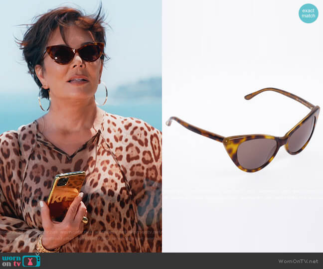 Tom Ford Nikita Leopard Cat Eye Woman Sunglasses worn by Kris Jenner on Keeping Up with the Kardashians