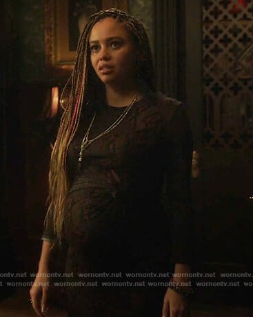 Toni’s ruched snakeskin print dress on Riverdale