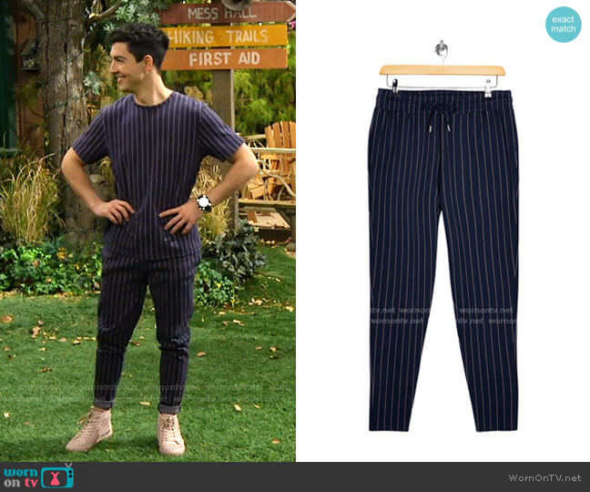 Topman Pinstripe Joggers worn by Parker Preston (Trevor Tordjman) on Bunkd