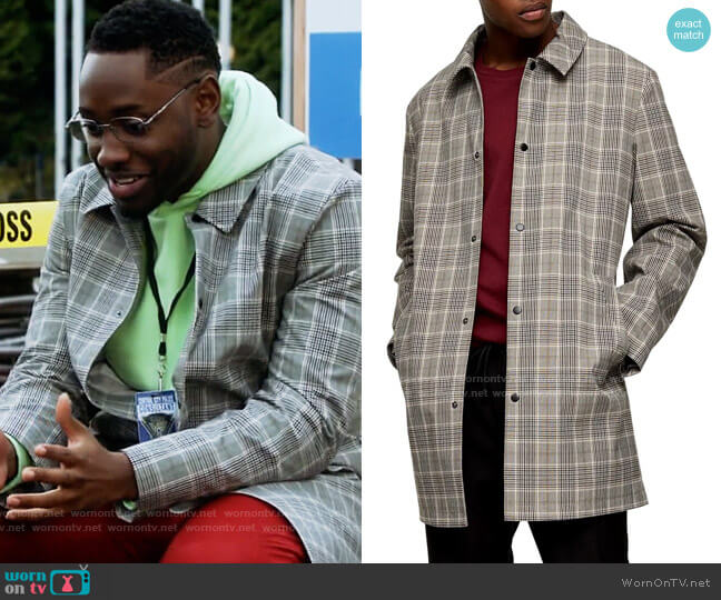 Topman Plaid coat worn by Chester Phineas Runk (Brandon McKnight) on The Flash