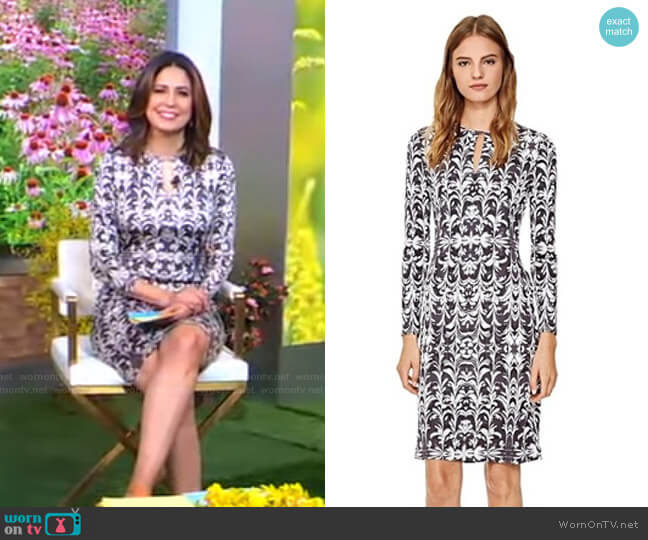 Tory Burch Print Keyhole Dress worn by Cecilia Vega on Good Morning America