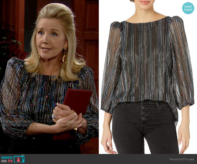 Trina Turk Finish Top worn by Nikki Reed Newman (Melody Thomas-Scott) on The Young and the Restless