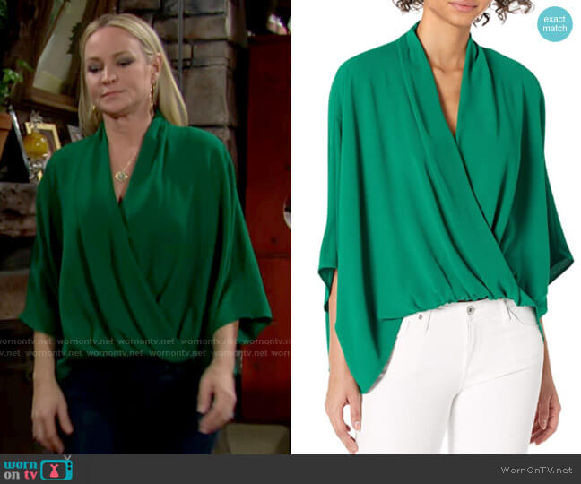 Trina Turk Twist Front Top worn by Sharon Newman (Sharon Case) on The Young and the Restless