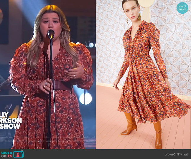 Ulla Johnson Beatrice Dress worn by Kelly Clarkson on The Kelly Clarkson Show