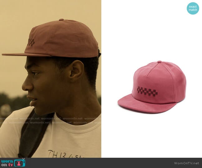 Vans Overtime Hat in Dry Rose worn by Pope (Jonathan Daviss) on Outer Banks