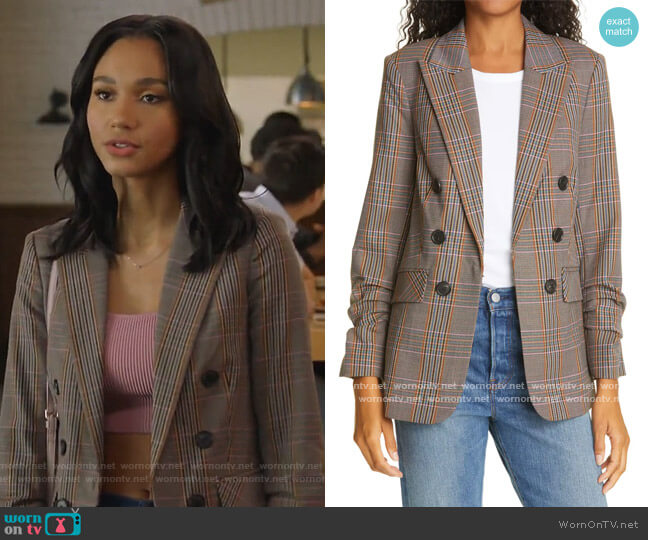 Veronica Beard Beacon Dickey Jacket worn by Layla Keating (Greta Onieogou) on All American