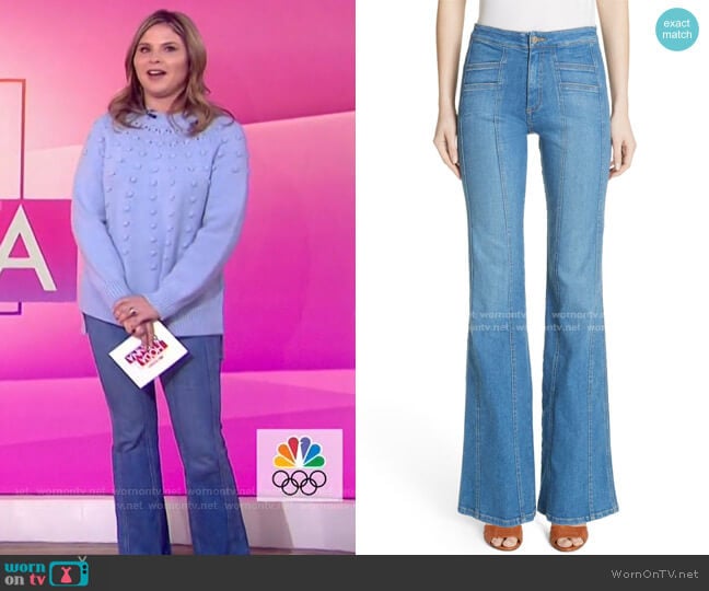 Veronica Beard Farrah Wide Leg Jeans worn by Jenna Bush Hager on Today