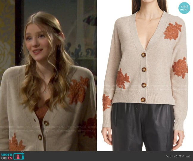 Veronica Beard Zarya Cardigan worn by Alice Caroline Horton (Lindsay Arnold) on Days of our Lives
