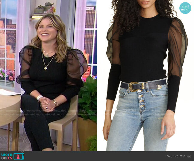 Veronica Beard Leila Merino Wool Blend Top worn by Jenna Bush Hager on Today