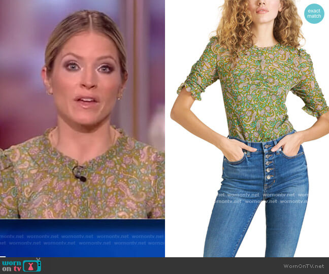 Veronica Beard Natuka Paisley Blouse worn by Sara Haines on The View