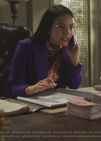 Veronica’s flora printed turtleneck top on Riverdale