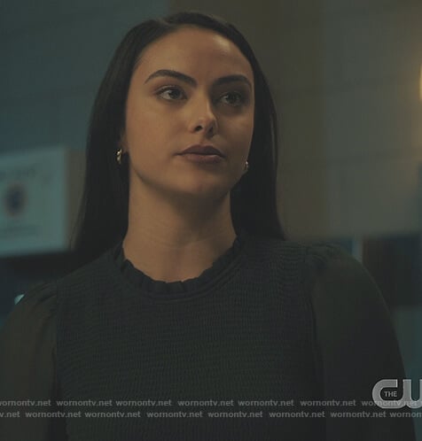 Veronica’s smocked crop top on Riverdale