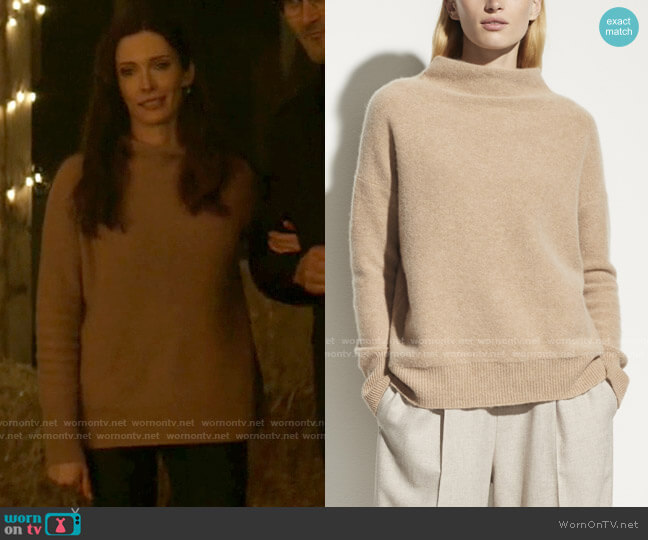 Vince Boiled Cashmere Funnel Neck Pullover worn by Lois Lane (Elizabeth Tulloch) on Superman and Lois