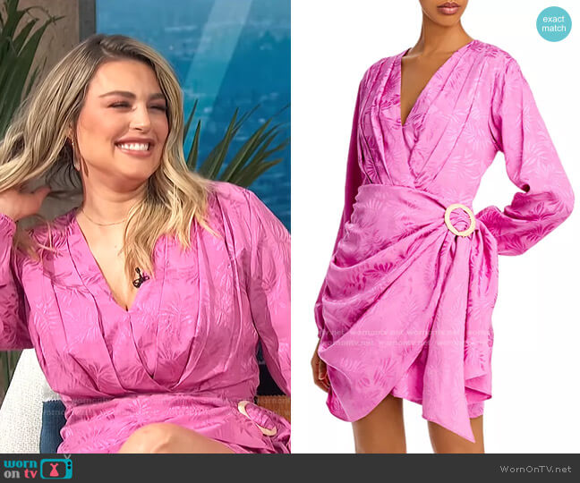 Wayf Attina Faux-Wrap Mini Dress worn by Carissa Loethen Culiner on E! News