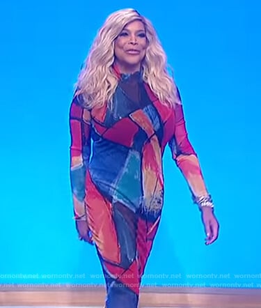 Wendy’s multicolored print dress on The Wendy Williams Show