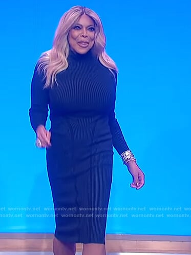 Wendy’s green ribbed dress on The Wendy Williams Show