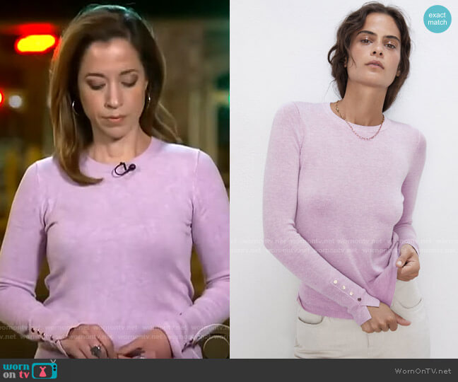 Zara Basic Sweater worn by Mireya Villarreal on CBS Mornings