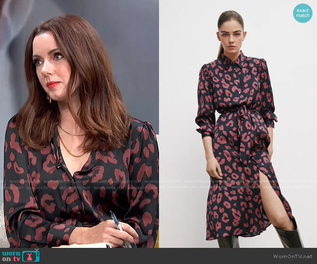 Zara Printed Shirt Dress worn by Melanie Bromley on E! News