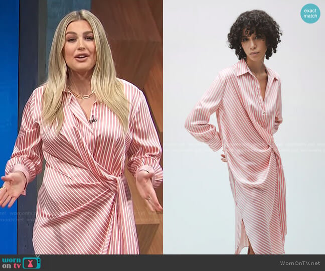 Zara Striped Shirt Dress worn by Carissa Loethen Culiner on E! News
